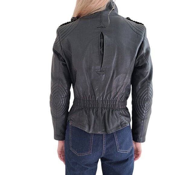 Hein Gericke HARLEY DAVIDSON Moto Jacket Vtg 80s Women's Lined Slim Cut Leather - Picture 5 of 16